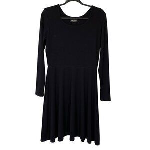 Miik Womens Fit & Flare Dress M Stretch Black Minimalist Whimsigoth Funeral